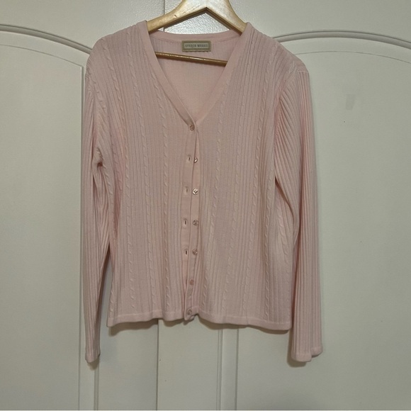Baby pink cable knit cardigan - Picture 5 of 5